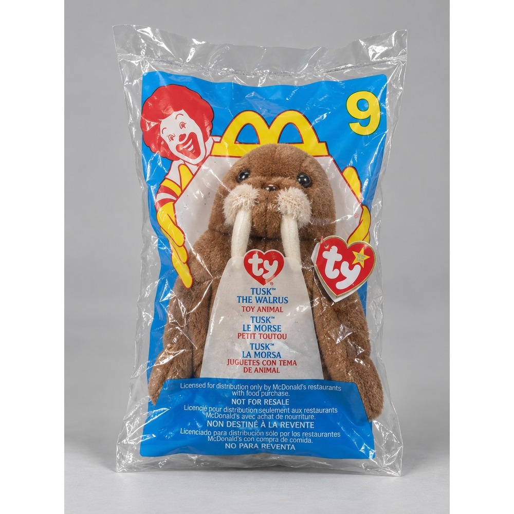 Ty McDonald's Teenie Beanie Babies 2000 Tusk the Walrus #9 Sealed Toy Animal
